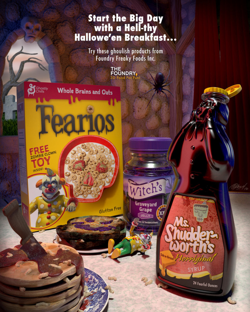A Parody Breakfast Foods Ad - created in Modo 3D